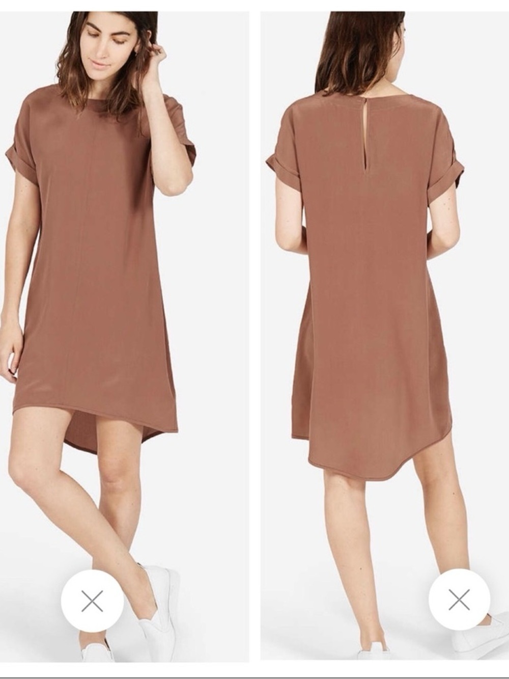 Everlane Short Sleeve Silk Shift Dress